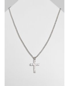 Urban Classics / Diamond Cross Necklace silver