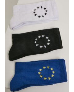 Socken // Merchcode Euro Socks 3-Pack white/black/blue