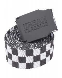 Herrengürtel // Urban classics UC Canvas Belt Checkerboard 150cm black/white