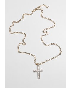 Urban Classics / Diamond Cross Necklace gold