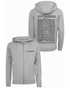 Herren-Sweatshirt Reißverschluss // Merchcode Joy Division UP Zip Hoody heather grey