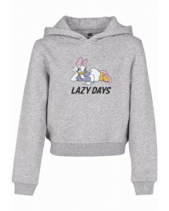 Kinder-Sweatshirt // Mister tee Kids Daisy Duck Lazy Cropped Hoody heather grey