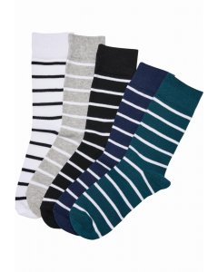 Socken // Urban Classics / Small Stripes Socks 5-Pack wintercolor