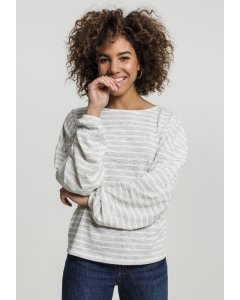 Damenpullover // Urban classics Ladies Oversize Stripe Pullover grey/white