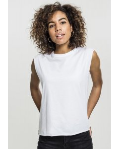 Damenshirt ohne Ärmel // Urban classics Ladies Jersey Lace Up Top white