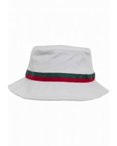 Hüt // Flexfit Stripe Bucket Hat white/firered/green