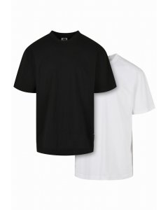 Herrenshirt kurze Ärmel // Urban classics Organic Tall Tee 2-Pack black+white