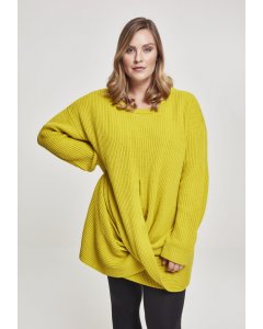 Damen-Sweatjacke // Urban classics Ladies Wrapped Sweater lemonmustard