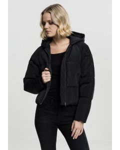 Damenjacke bis zur Taille // Urban classics Ladies Hooded Oversized Puffer Jacket black