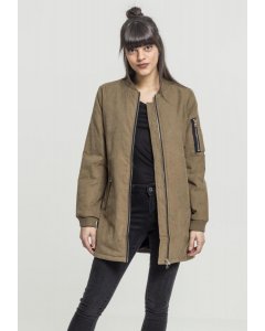Urban Classics / Ladies Peached Long Bomber Jacket olive