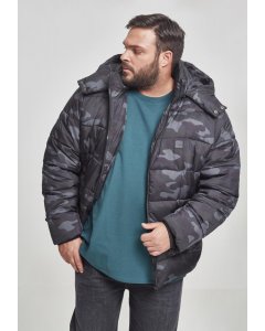 Herren-Winterjacke // Urban classics Hooded Camo Puffer Jacket darkcamo