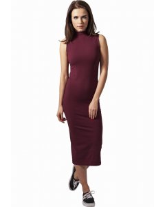 Damenkleider // Urban classics Ladies Stretch Jersey Turtleneck Dress burgundy