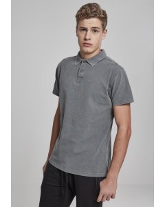 Herrenshirt kurze Ärmel // Urban Classics Garment Dye Pique Poloshirt grey