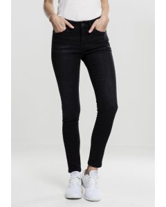 Urban Classics / Ladies Skinny Denim Pants black washed