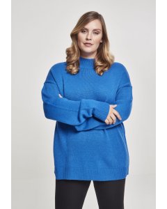 Damen-Sweatjacke // Urban Classics Ladies Oversize Turtleneck Sweater brightblue