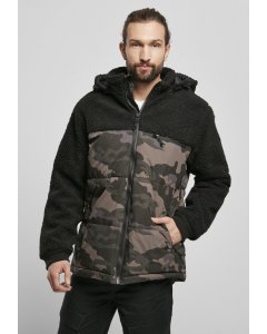 Herren-Winterjacke // Brandit Jackson Teddyfleece Jacket black/darkcamo