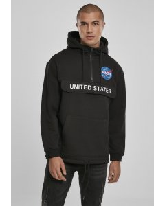Herren-Sweatshirt Halbreißverschluss // Mister Tee NASA Definition Pull Over Hoody black