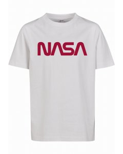 Kinder-T-shirt // Merchcode Kids NASA Worm Logo Tee white