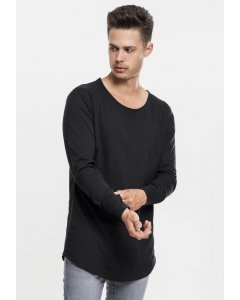 Herrenshirt lange Ärmel // Urban Classics Long Shaped Fashion L/S Tee black