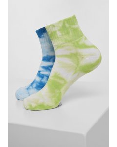 Socken // Urban classics Tie Dye Socks Short 2-Pack green/blue