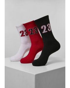 Socken // Mister tee 23 Socks 3-Pack white/black/red