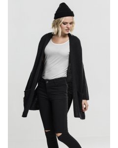 Damen-Sweatshirt Cardigan // Urban classics Ladies Oversized Cardigan blk/blk