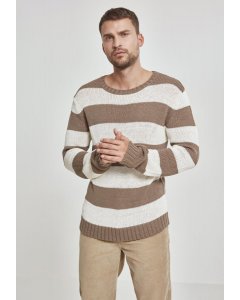Herrenpullover // Urban Classics Striped Sweater beige/offwhite