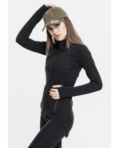 Damen-Sweatshirt Reißverschluss // Urban classics Ladies Athletic Interlock Zip Hoody black