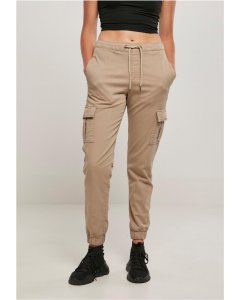 Damenhose // Urban Classics Ladies High Waist Cargo Comfort Jogging Pants softtaupe