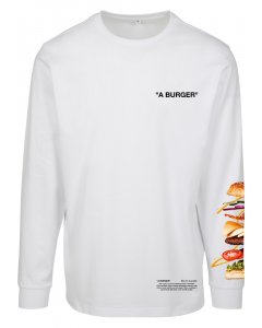 Herrenshirt lange Ärmel // Mister tee Burger Longsleeve white