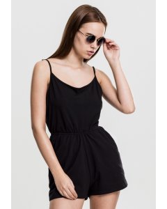 Damenoverall // Urban classics Ladies Short Spaghetti Jumpsuit black