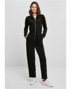 Urban Classics / Ladies Velvet Rib Boiler Suit black