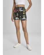 Shorts // Urban classics Ladies AOP Viscose Resort Shorts black flower