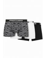 Boxershorts // Urban classics Organic Boxer Shorts 3-Pack tron aop+white+black