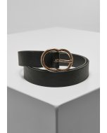 Frauengürtel // Urban Classics Small Ring Buckle Belt  black/gold