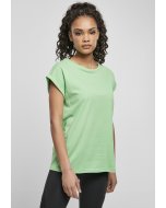 Damenshirt kurze Ärmel // Urban classics Ladies Extended Shoulder Tee ghostgreen