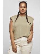 Damenshirt lang // Urban classics Ladies Modal Padded Shoulder Tank khaki