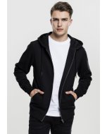 Herren-Sweatshirt Reißverschluss // Urban Classics Basic Zip Hoody black