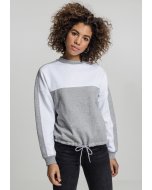 Damen-Sweatshirt Taille // Urban classics Ladies Oversize 2-Tone Stripe Crew grey/white