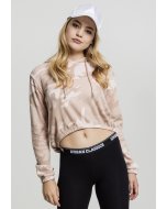 Damen-Sweatshirt Taille // Urban classics Ladies Camo Cropped Hoody rose camo