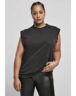 Damenshirt lang // Urban classics Ladies Modal Padded Shoulder Tank black