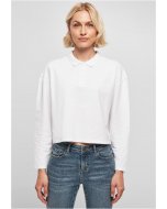 Urban Classics / Ladies Short Oversized Polo Longsleeve white