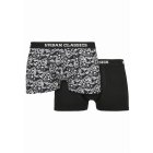 Boxershorts // Urban classics Organic Boxer Shorts 2-Pack detail aop+black