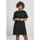 Damenkleider // Urban classics Ladies Boxy Lace Hem Tee Dress black