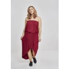 Damenkleider // Urban classics Ladies Viscose Bandeau Dress burgundy