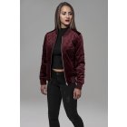 Damenjacke // Urban classics Ladies Diamond Quilt Velvet Jacket burgundy