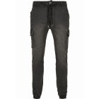 Jeanshose // Urban Classics Denim Cargo Jogging Pants real black washed