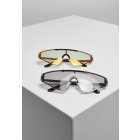Sonnenbrille // Urban Classics Sunglasses France 2-Pack black/blackholo