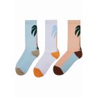 Mister Tee / Fancy Palmtree Socks 3-Pack white/multicolor