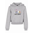 Kinder-Sweatshirt // Mister tee Kids Daisy Duck Lazy Cropped Hoody heather grey